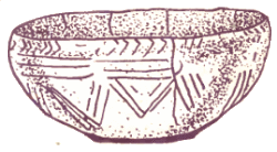 Чаша катакомбной археологической культуры из района Макеевни с символическим изображением зодиака (2-е тыс. до н. э.).